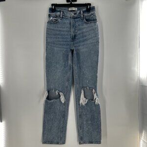 Abercrombie & Fitch 26 2 2R The 90s Straight Ultra High Rise Jeans Distressed